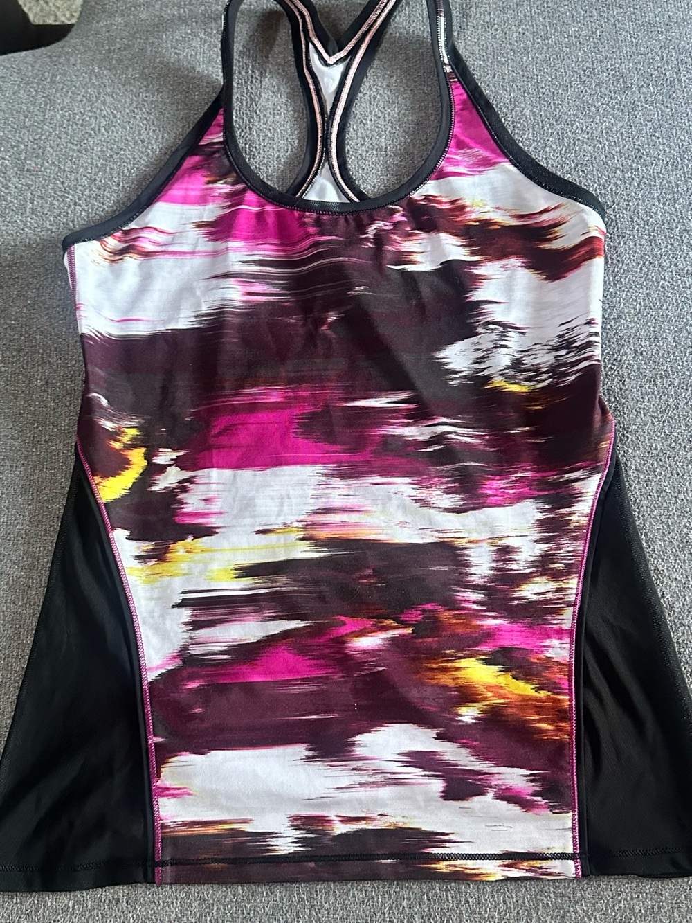 lululemon athletica Pink Marble Print Racerback Tank Top
